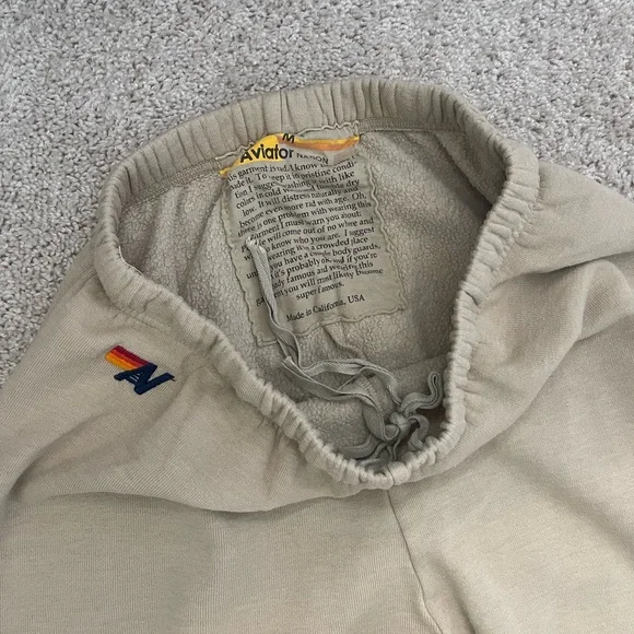 Whole Set! Aviator Nation Beige Lightning Bolt Sweat - Picture 7 of 7